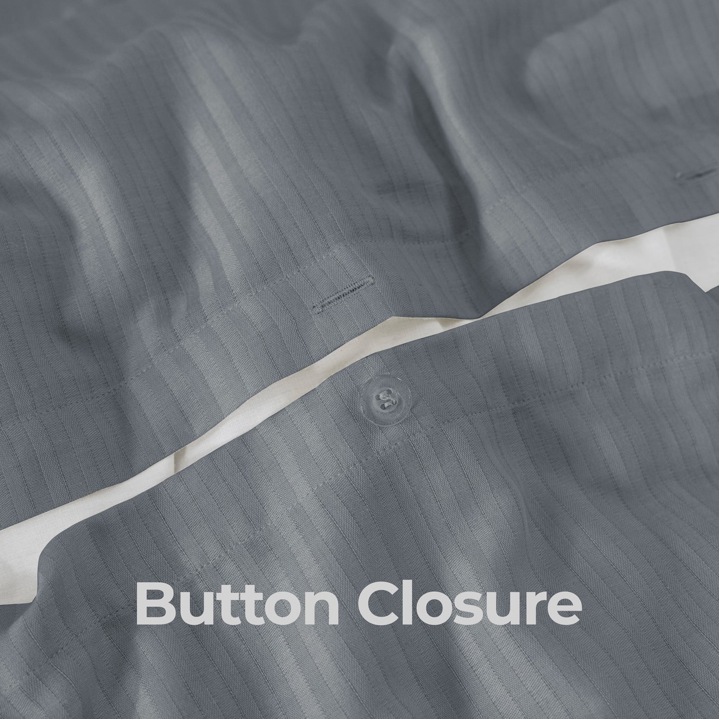 Elegant Dobby Stripe Duvet Cover Set – Soft Polycotton Blend with Button Closure – Luxury Bedding in Different Colors