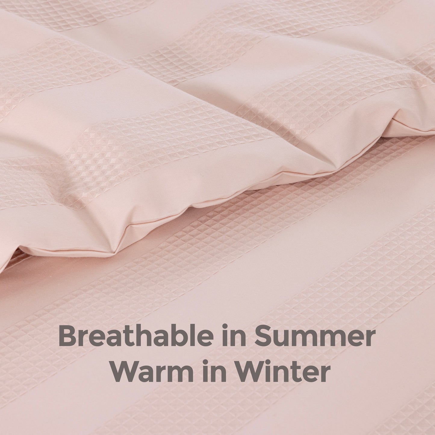 Luxury Waffle Stripe Duvet Cover Set – Soft Polycotton Blend with Button Closure – Stylish & Breathable Bedding in Trendy Colours