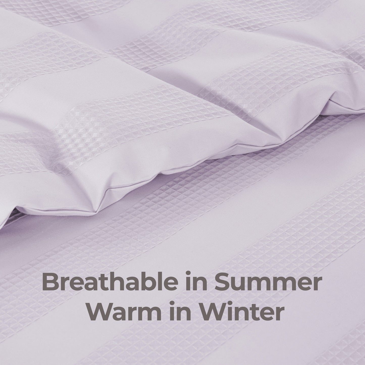 Luxury Waffle Stripe Duvet Cover Set – Soft Polycotton Blend with Button Closure – Stylish & Breathable Bedding in Trendy Colours