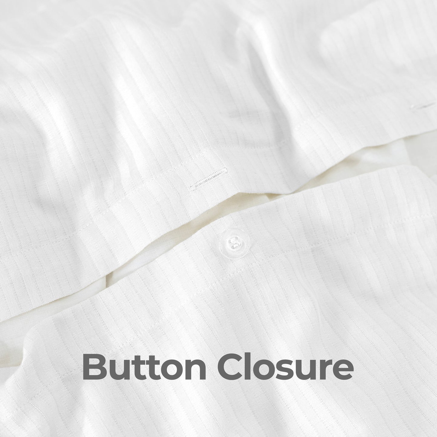 Elegant Dobby Stripe Duvet Cover Set – Soft Polycotton Blend with Button Closure – Luxury Bedding in Different Colors