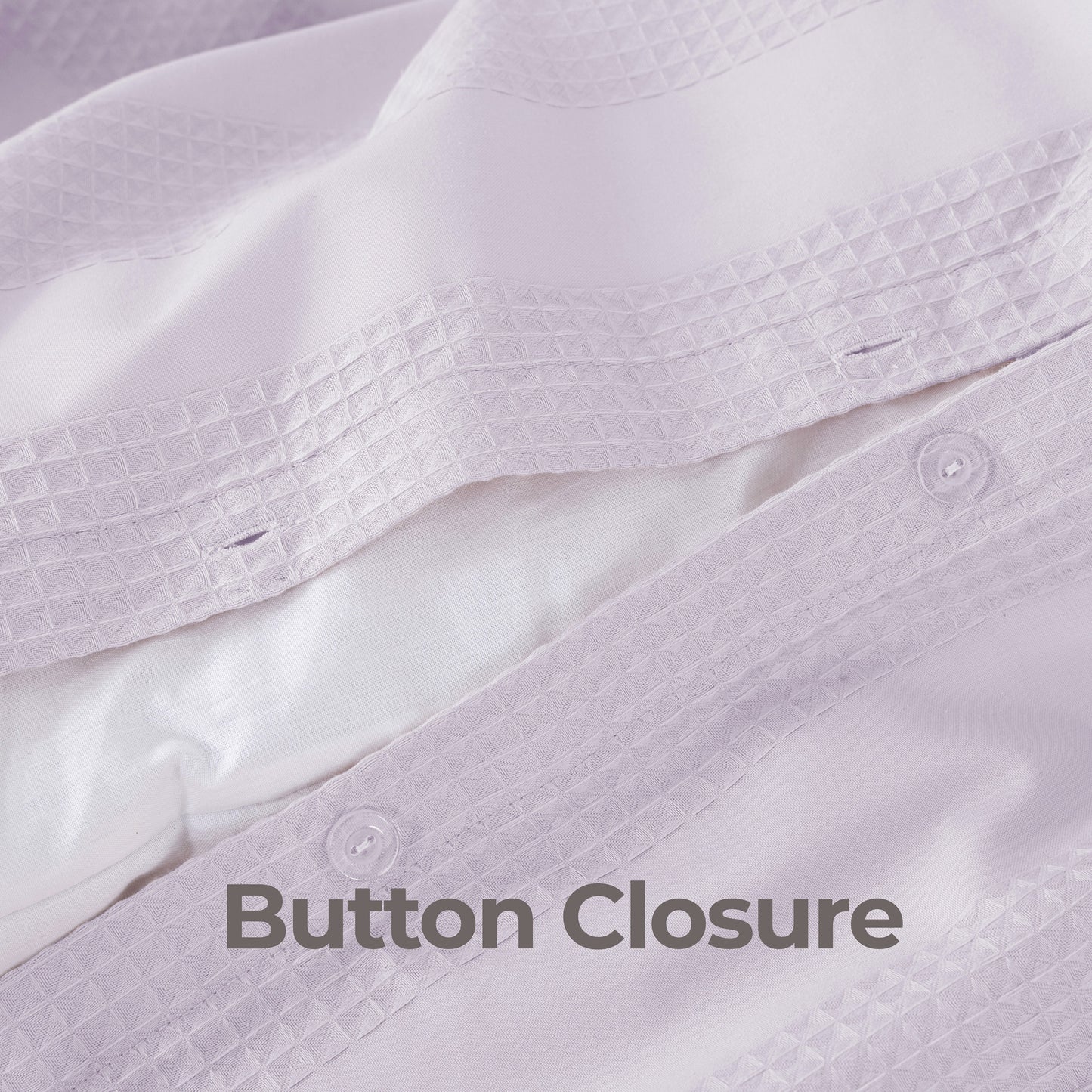 Luxury Waffle Stripe Duvet Cover Set – Soft Polycotton Blend with Button Closure – Stylish & Breathable Bedding in Trendy Colours