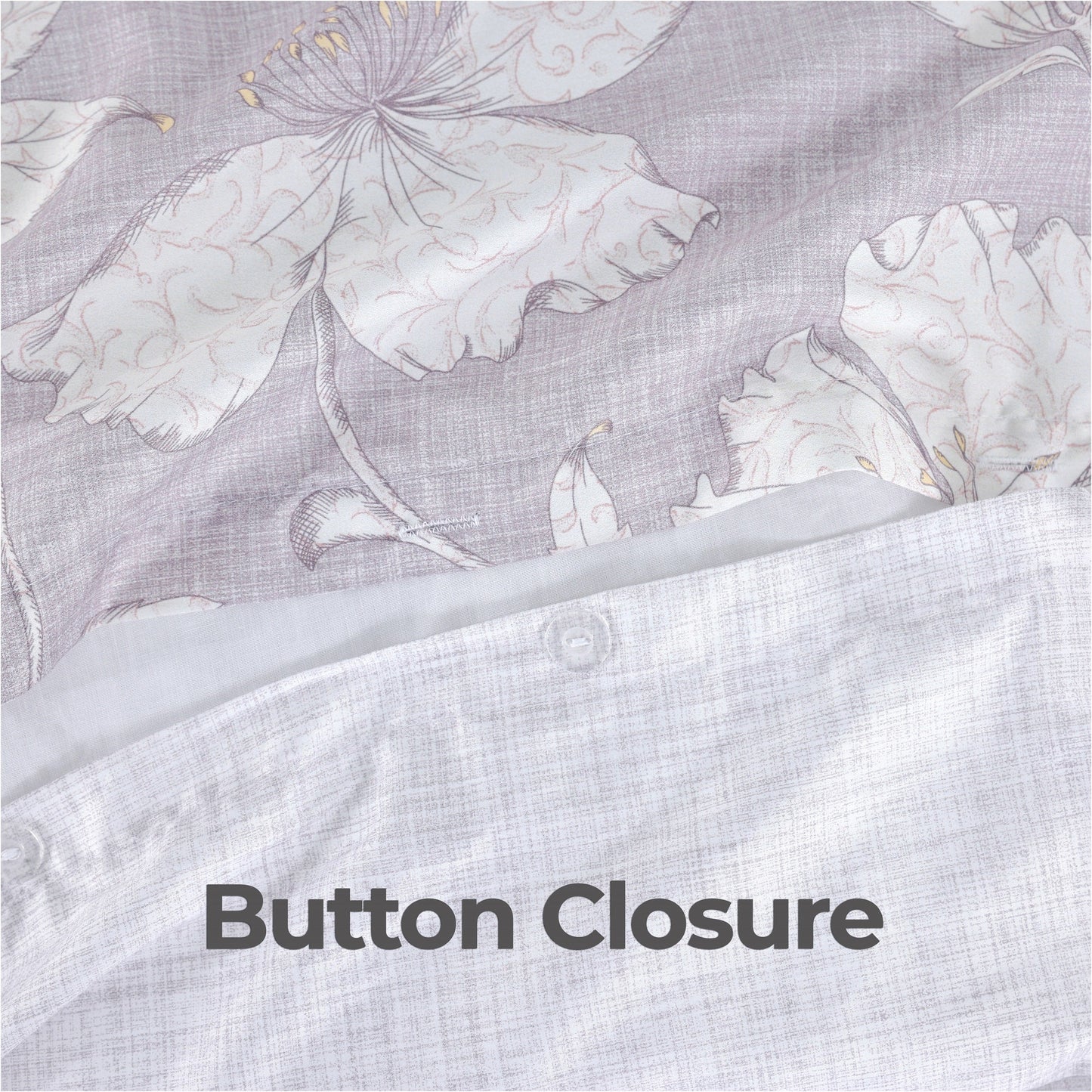 100% Cotton Sateen Printed Duvet Cover Set – 300 Thread Count Luxury Bedding – Ultra Soft & Breathable - Tulip Flower