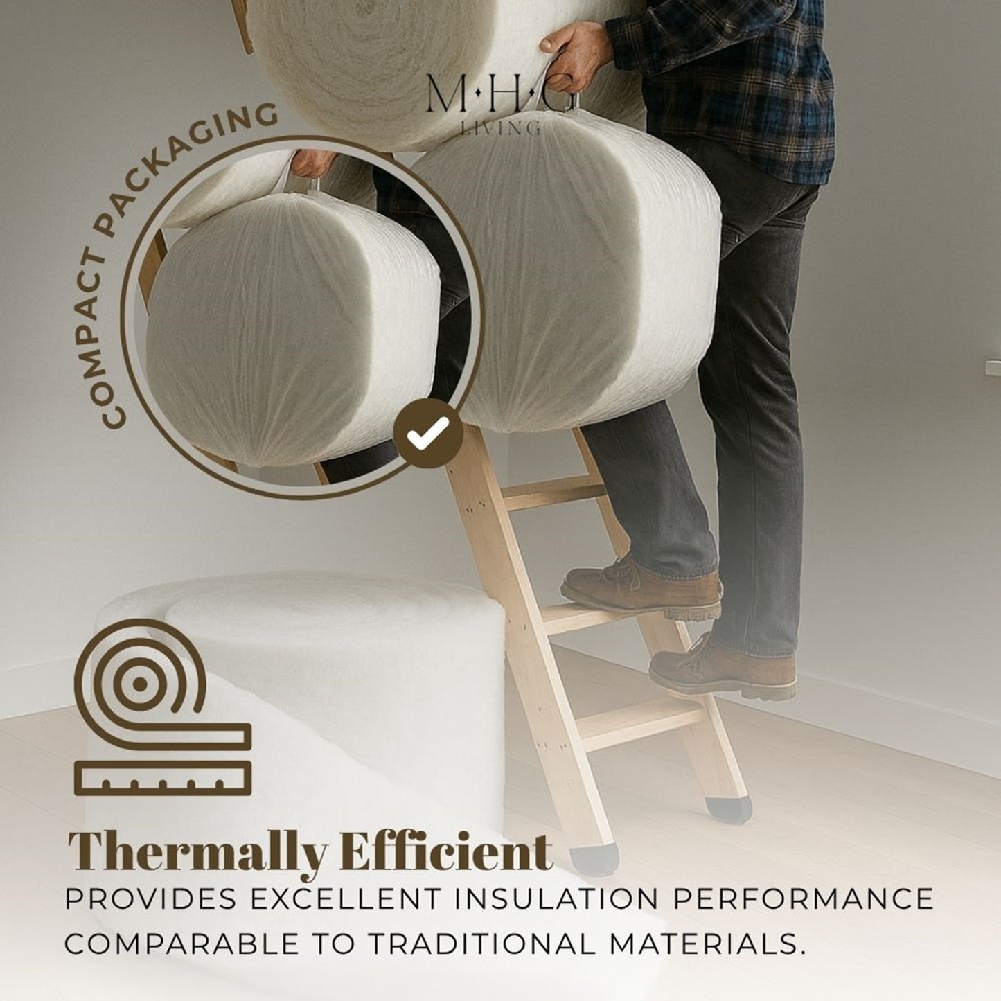 Loft Insulation Roll, Premium Itch-Free Polyester for Roof, Door, Window & Shed Insulation | Energy-Saving, Easy-Install Weather Stripping