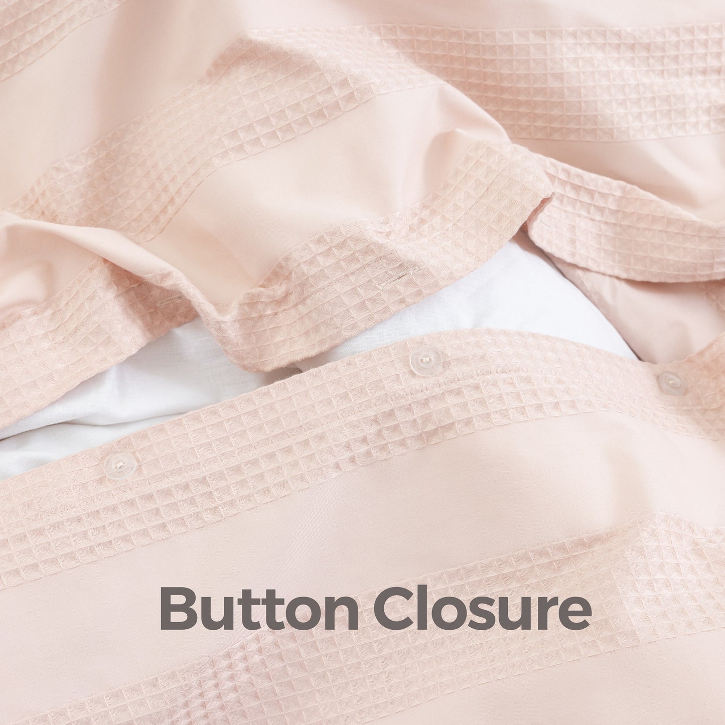 Luxury Waffle Stripe Duvet Cover Set – Soft Polycotton Blend with Button Closure – Stylish & Breathable Bedding in Trendy Colours