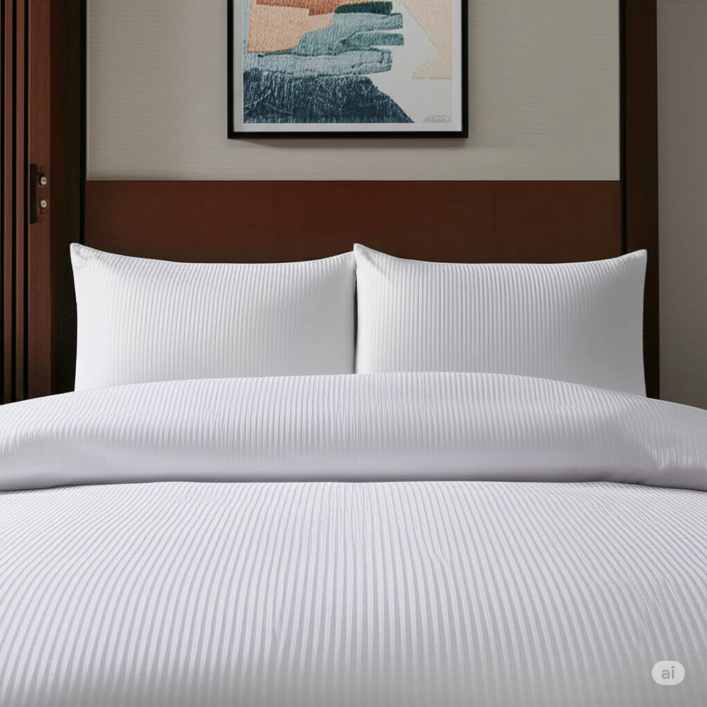 Elegant Dobby Stripe Duvet Cover Set – Soft Polycotton Blend with Button Closure – Luxury Bedding in Different Colors