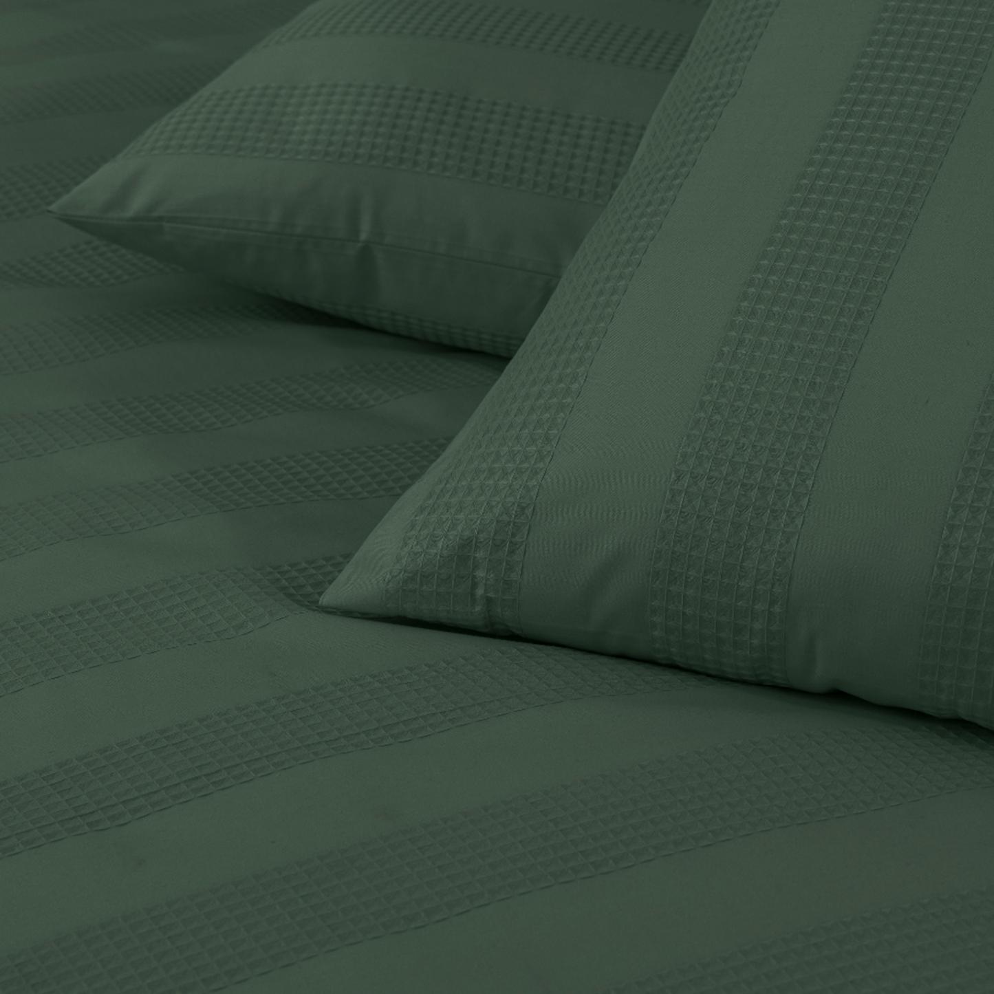 Elegant Waffle Stripe Duvet Cover Set