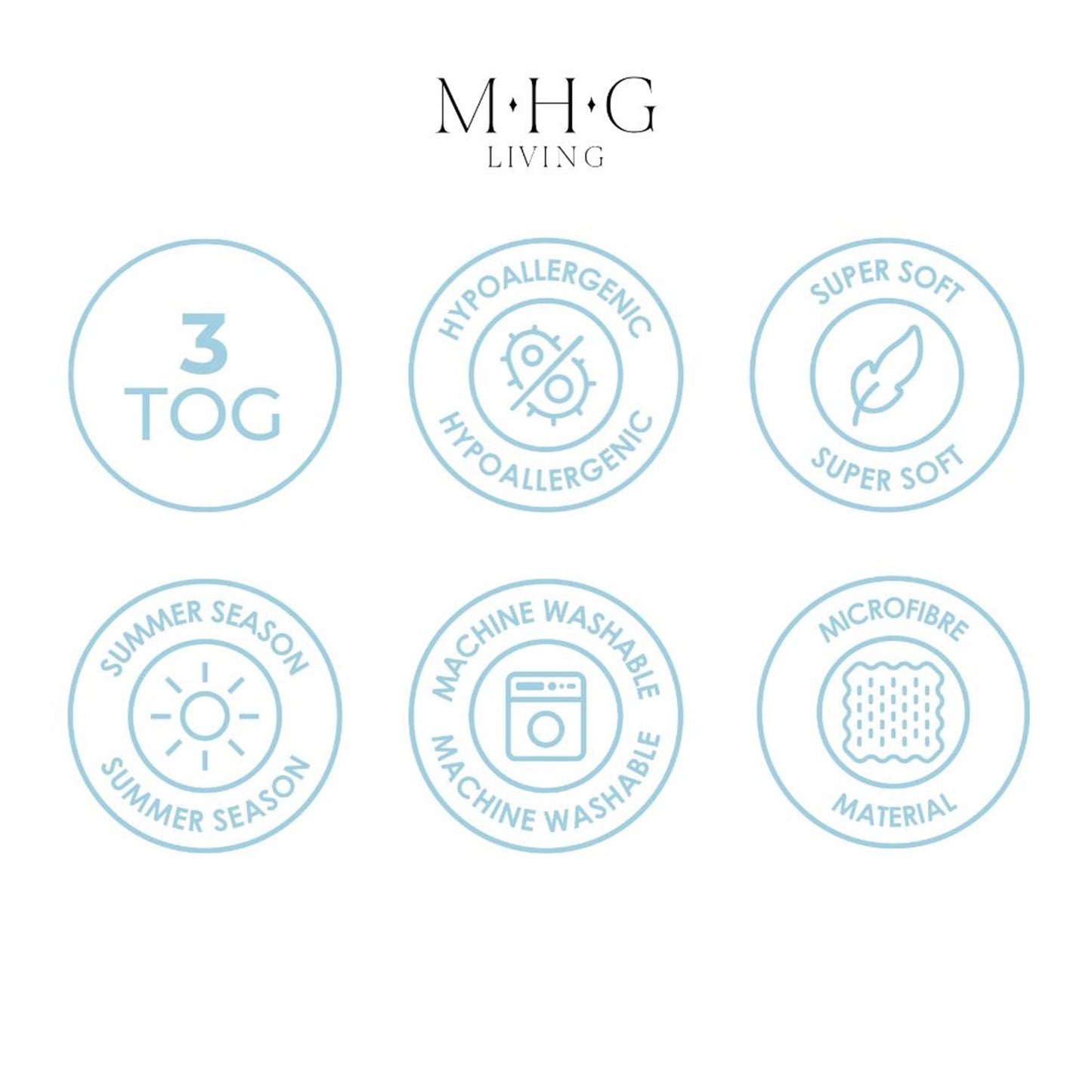 3 Tog Summer Duvet - Hypoallergenic, Lightweight & Breathable Microfibre Quilt with Satin Stripe Cover