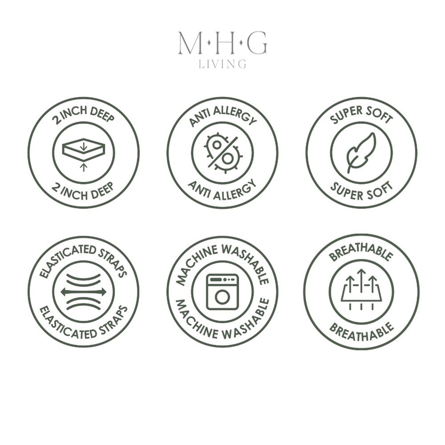 Hotel Quality 5cm Thick Microfibre Mattress Topper - 650GSM Hollowfibre Fill, Anti-Allergenic, Box-Stitched Design, Elasticated Straps for Secure Fit