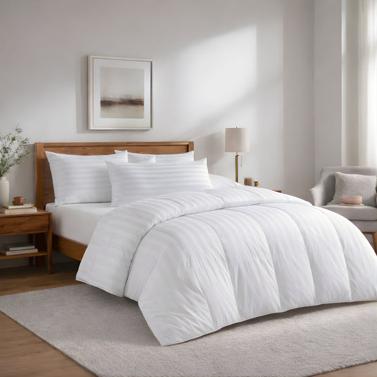 Premium Striped Microfibre Duvet - Luxury Hotel Quality Comfort