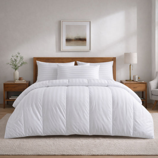 Premium Striped Microfibre Duvet - Luxury Hotel Quality Comfort